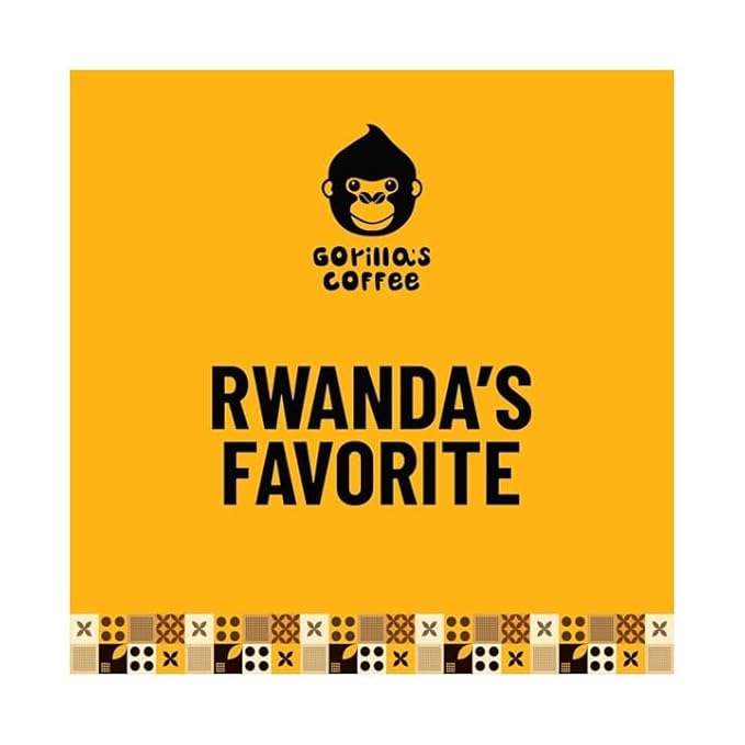 Gorilla's Coffee 100% Arabica - Dark Roast Ground Coffee, Fair Trade, Full Bodied, with Bold with a Touch of Smokiness | Premium Rwandan Coffee | Rich, Flavorful, and Aromatic (500g/17.6 oz)
