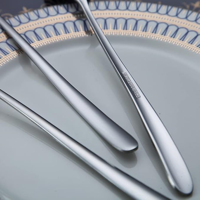 Premium Stainless Steel Coffee Stirrer Set, Long Handle, Ice Tea & Cream Spoons, Cocktail Stirrer - Set of 6 (Silver)