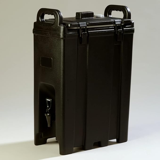 Carlisle FoodService Products Cateraide Insulated Beverage Dispenser with Handles for Catering, Events, Kitchens, And Restaurants, Plastic, 5 Gallons, Black