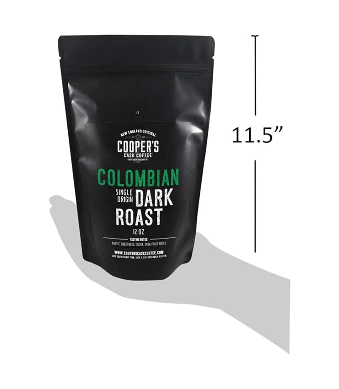 Dark Roast Colombian Coffee Single Origin Whole Bean 12oz (Pack of 2)
