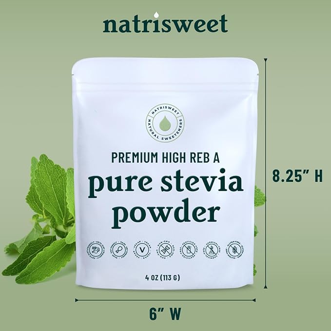 Premium Pure Stevia Powder, Powdered Stevia Extract Natural SteviaPowder for Baking, Zero Calorie Sweetener, No Fillers No Aftertaste, Non-GMO Keto Friendly, 810 Servings 113g