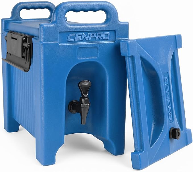 Commercial Beverage Dispenser 2.5 Gallon Insulated Hot and Cold Beverage Dispenser/Server, NSF, Blue (29A-183)