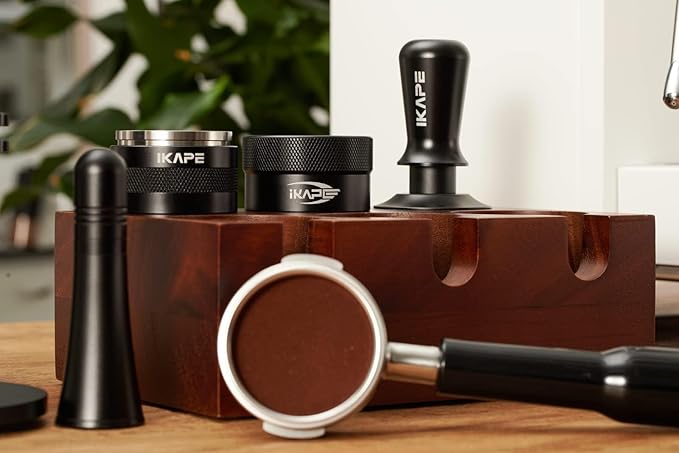 IKAPE Coffee Products, 49mm Coffee Distributor, Gravity Adaptive Espresso Distributor Fits All 49mm Espresso Portafilter(Black)