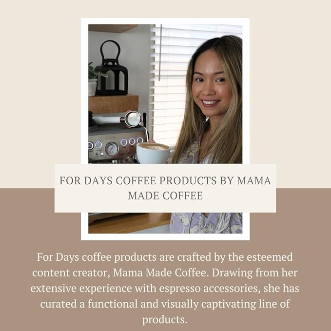 For Days 54mm Calibrated Tamper for Espresso Machines, 20 lbs Spring-Loaded Coffee Tool for Baristas with a Stainless Steel Flat Base, Fits 54mm Portafilters and Breville (Black Handle)