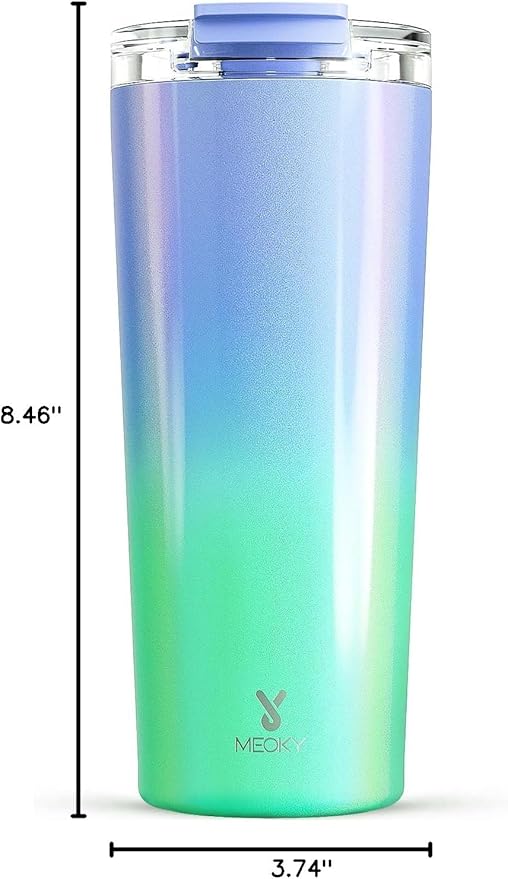 Meoky 24 oz Travel Coffee Mug with Leak-proof Lid, Stainless Steel Insulated Coffee Tumbler, Keeps Hot for 8 Hours or Cold for 24 Hours, Fits in Car Cup Holder (Fairyland)