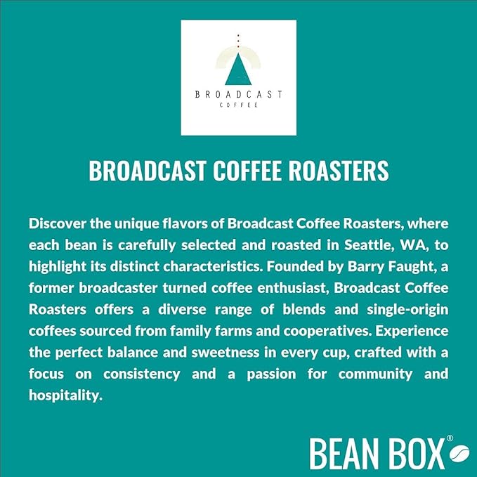Bean Box Seattle Coffee Sampler, 2-Pack - Roasted by Broadcast Roasters, Gourmet Arabica Coffee, Variety Pack - Freshly Ground