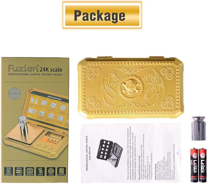 Fuzion Gram Scale 200g/0.01g, Jewelry Scales Digital Weight Grams and Ounces, Digital Pocket Herb Scale with 6 Modes, Tare for Herbs, Jewelry, Small(50g Weight & Battery Included)