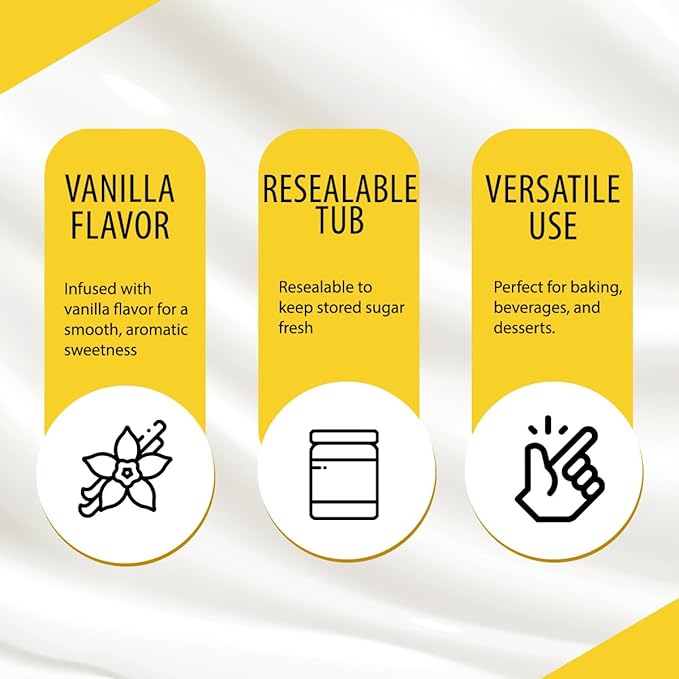 Gefen Vanilla Sugar, 12oz, (2 Pack), Resealable Container, Measuring Scoop Included