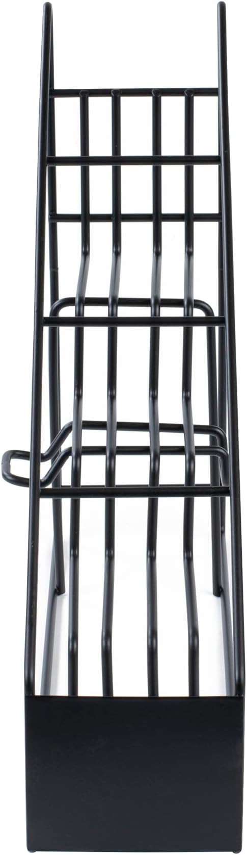 Restaurantware Restpresso 14 x 4 x 12 Inch Coffee Syrup Rack 1 4-Tier Syrup Holder - Wire Design Compact Black Iron Syrup Stand For Retail Displays Coffee Or Liquors