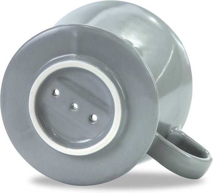 Pour Over Ceramic - Coffee Dripper Ceramic Coffee Maker with 3 Holes Flat Bottom, Porcelain Slow Filter Cone for Travel, Camping, Office, Home, Coffee Maker Brewโฆ