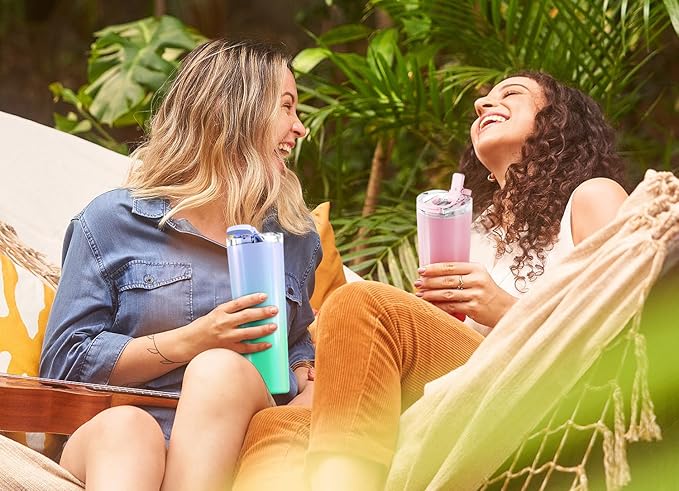 Meoky 24 oz Travel Coffee Mug with Leak-proof Lid, Stainless Steel Insulated Coffee Tumbler, Keeps Hot for 8 Hours or Cold for 24 Hours, Fits in Car Cup Holder (Sea)