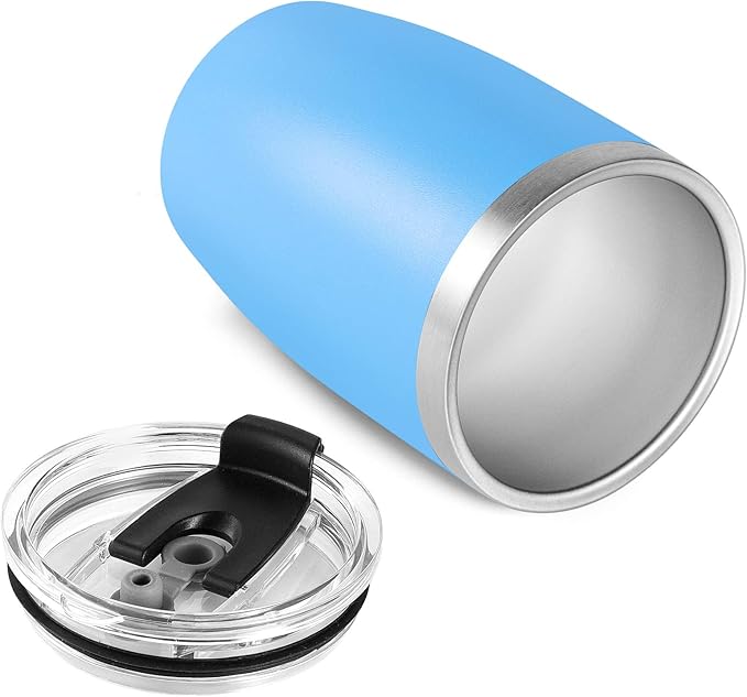 VEGOND Stainless Steel 12 oz Tumblers bulk Vacuum Insulated Double Wall Travel Tumbler with Lid and Straw Reusable Tumbler,Sky Blue 6 pack