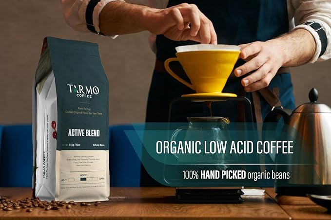TARMO - ACTIVE BLEND | Low Acid ARABICA & ROBUSTA BLEND Whole Bean Coffee | Specialty Vietnamese Coffee | Single Origin Medium Roast | Premium Espresso Beans, 35.5 Oz Bag