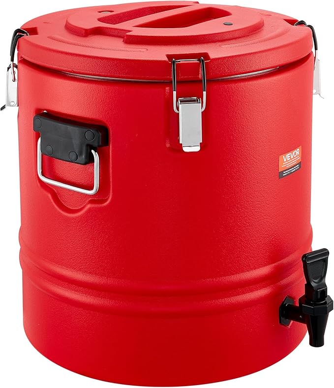 VEVOR Insulated Beverage Dispenser, 8 Gal/30.3L Thermal Hot and Cold Drink Server Dispenser with Spigot, Food-Grade Cooler Jug with 304 Stainless Steel Interior, for Tea Coffee Restaurant Outdoor