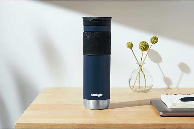 Contigo Byron 2.0 Stainless Steel Travel Mug with Snapseal Lid and Grip, 24oz, Midnight Berry, BPA Free and Leak Proof