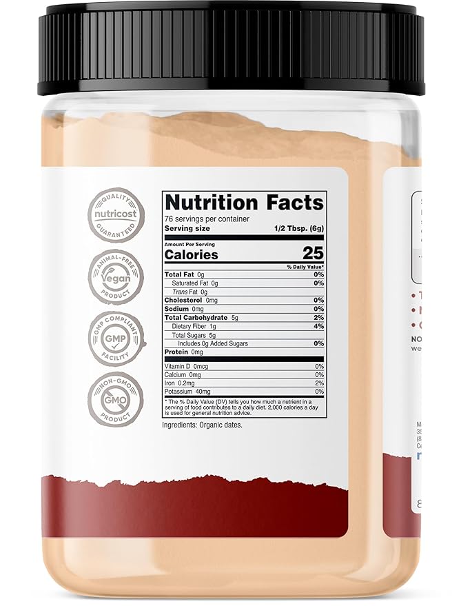 Nutricost Organic Date Sugar (1LB) - USDA Organic, Vegan, GMO-Free. Pantry