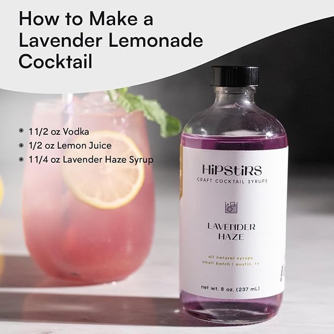 HipStirs Summer Cocktail Syrup Trio | Sweet Heat, Lavender Haze, Blackberry Mint | Craft Drink Mixers for Cocktails & Mocktails | Small Batch, Natural Ingredients (3 Pack, 8oz Bottles)