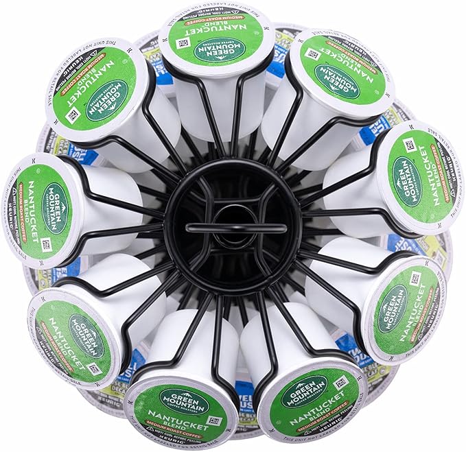 Rice rat K-Cup Storage Coffee Capsules Pod Holder Carousel Capsule Display Storage for k-cup(27pods-3tiers)