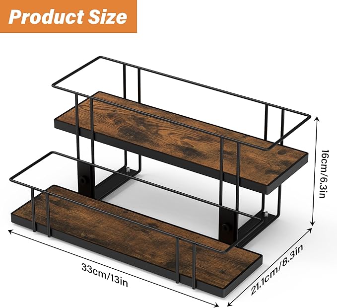 Alyoen Coffee Syrup Rack Organizer, 8 Bottles Syrup Holder Stand for Coffee Bar, Small Coffee Bar Organizer Shelf, Coffee Station Organizer for Countertop Wine, Liquor