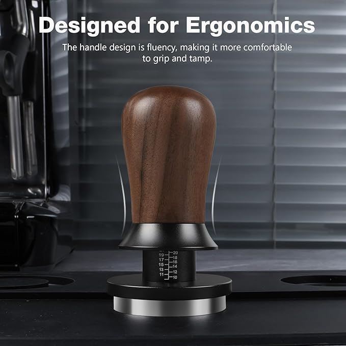 PUSEE 58.5mm Espresso Coffee Tamper - Premium Barista Coffee Tamper, Constant 30lb Calibrated Double Spring Stainless Steel Ground Espresso Tamper,Fits for All 58mm Portafilters,Espresso Accessories