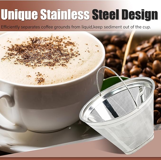 #4 Coffee Filter Reusable Coffee Filter Stainless Steel Coffee Filter Compatible with Technivorm Moccamaster KBGV KBT 79112 53923 59691 etc. Durable Stainless Steel Filter for Sustainable Brewing (1)