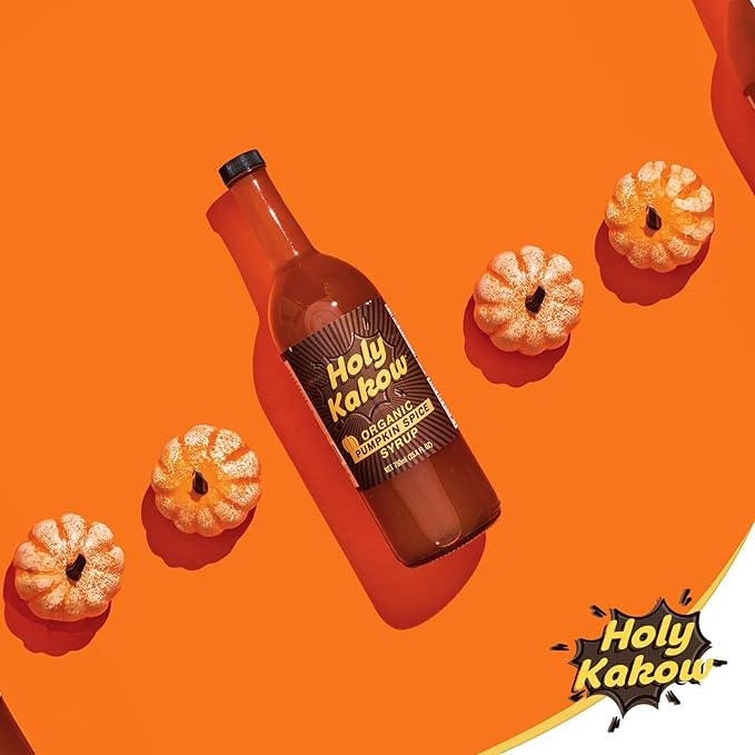 Holy Kakow Cafe Organic Orange Syrup - Orange Syrup, Coffee Syrup, Organic Syrup for Coffee, Orange Syrup for Coffee, Add to Latte, Cocktail and Shake, Real Food Ingredients, Specific Flavor - 750ml