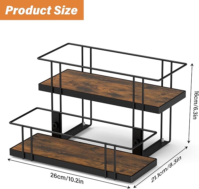 Alyoen Coffee Syrup Rack Organizer, 6 Bottles Syrup Holder Stand for Coffee Bar, Small Coffee Bar Organizer Shelf, Coffee Station Organizer for Countertop Wine, Liquor