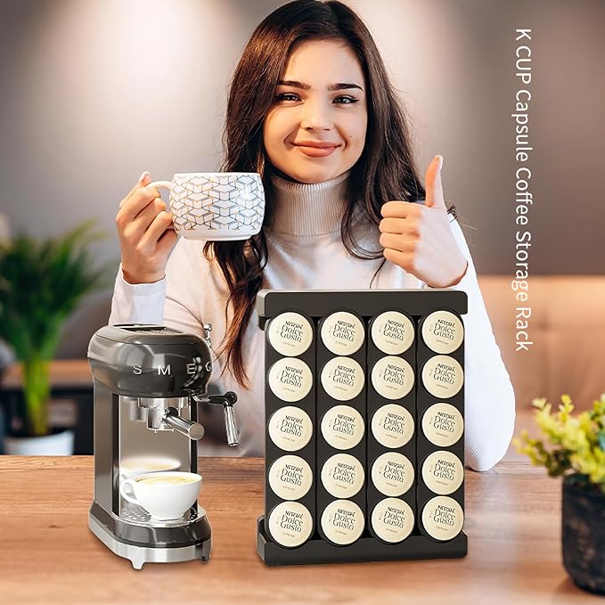 SAVORI Coffee Pod Storage Wall-Mounted Holder Organizer Compatible with 20 Keurig K-Cup Pods (White)