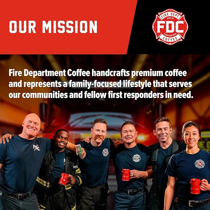 Fire Department Coffee - Gives Back to Firefighters - Skull Crushing Espresso Coffee Pods - Full-Bodied & Bold Espresso K Cups - Roasted in the USA - Veteran Owned - 24 Single Pods