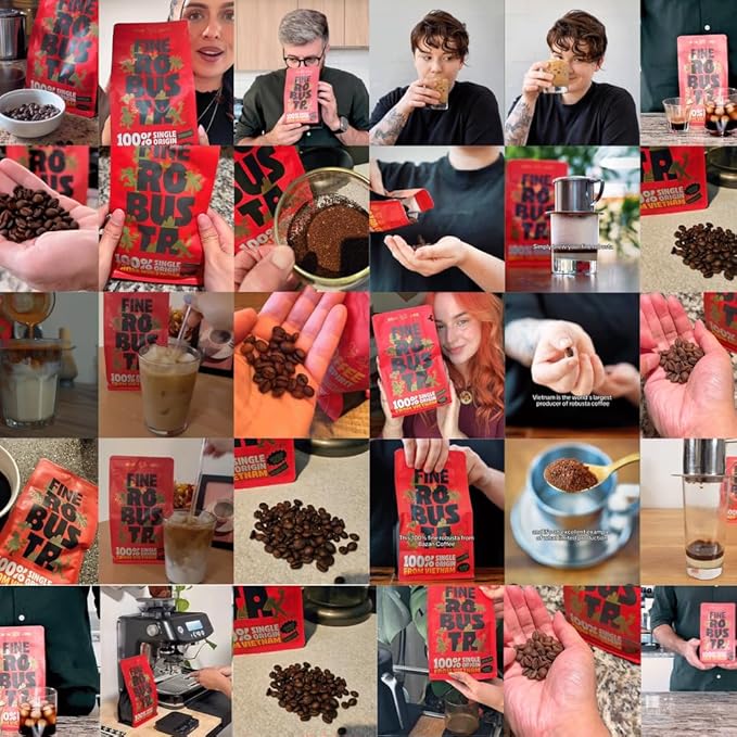 BAZAN COFFEE – Vietnamese Fine Robusta, Premium Medium Roast Whole Bean, Single Origin Specialty Coffee, 100% Natural, Anaerobic Fermented, Tropical Flavor Notes of Durian, Honey & Caramel, 12oz Bag