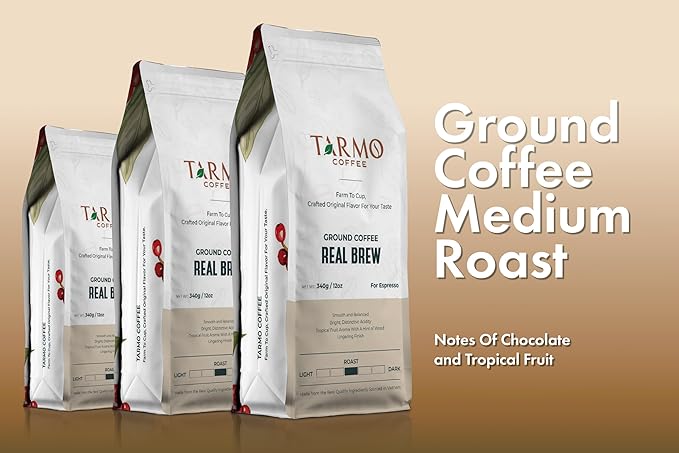 TARMO - REAL BREW | Low Acid 100% ARABICA Ground Coffee | Specialty Vietnamese Coffee | Single Origin Medium Roast | Coffee Ground 12 Oz Bag