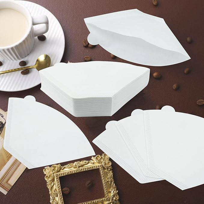 200 Count Cone Coffee Filter, #2 White Natural Cone Coffee Filter Paper fit for Drip Coffee Dripper Coffee Maker (1-4 Cup)
