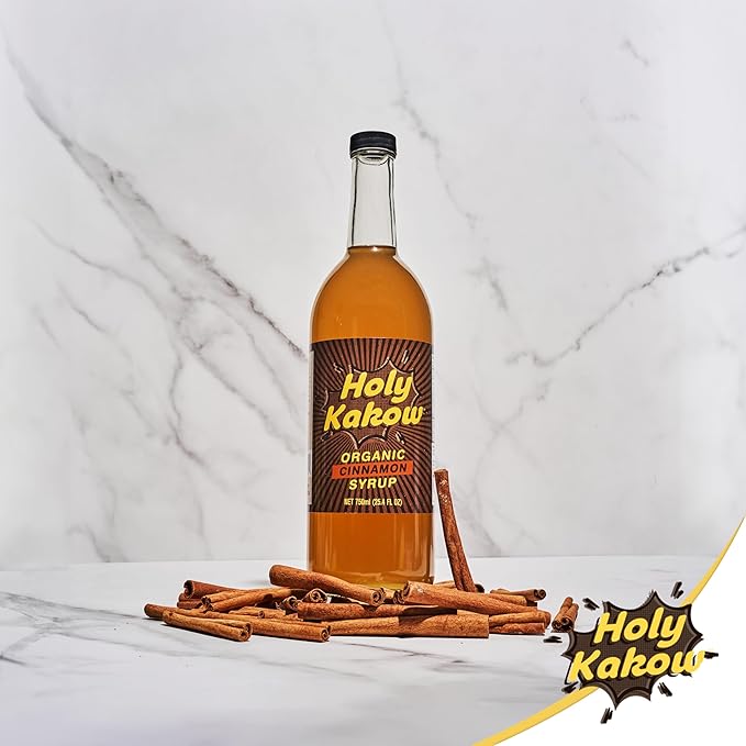 Holy Kakow Cafe Organic Cinnamon Syrup - Cinnamon Coffee Syrup, Organic Syrup for Coffee, Cinnamon Syrup for Coffee, Latte, Cocktail and Shake - 750ml