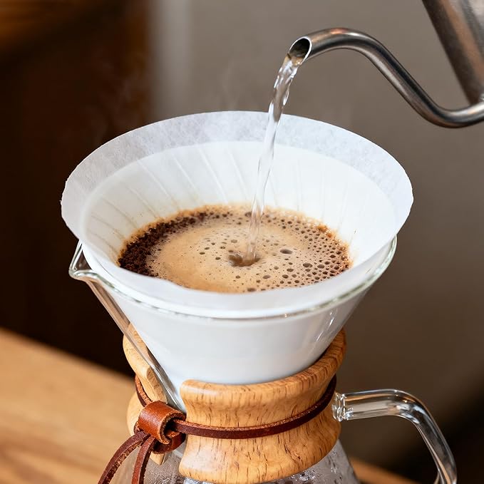 200 Count Cone Coffee Filters #4, White 04 Coffee Filters 8-12 Cup, Disposable Natural Paper Filters, No.4 Cone Filters For Ninja, Pour Over and Drip Coffee Maker