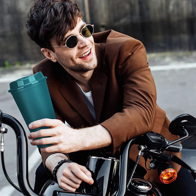 Domensi 15 Pack Reusable Coffee Cups with Lids 16 oz Disposable Travel Cups Bulk Plastic to Go Coffee Tumblers for DIY Hot Cold Drink Party Favors Coworker, Microwaveable (Multi Colors)