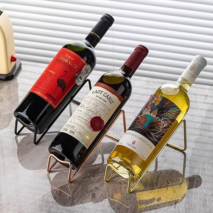 10 Pcs Metal Wine Rack Freestanding, for Hosting Holidays, Housewarming, Bridal Shower, Outdoor or Indoor staged Events or Parties. (Rose Gold)