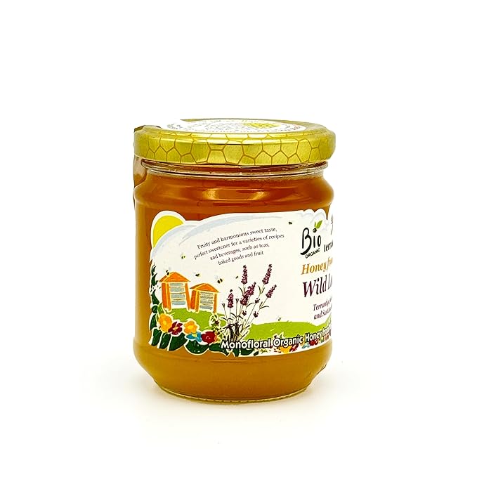 Wild Lavender Organic Raw Honey from Wild Lavender Flowers, Artisanal Fruity and Harmonious Sweet Honey from Sardinia, Italy - (250gr) 8.8 oz