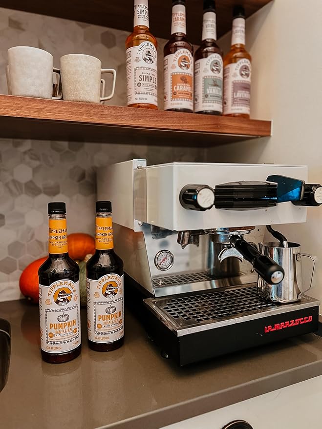 Tippleman's Pumpkin Spice Brûlée Coffee Syrup - Made with Raw Cane Sugar - Perfect for Lattes & Cold Brew, Fits Pump - 750ml