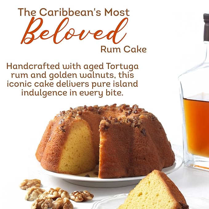 TORTUGA Caribbean Original Rum Cake with Walnuts - 32 oz Rum Cake - The Perfect Premium Gourmet Gift for Gift Baskets, Parties, Holidays, and Birthdays - Great Cakes for Delivery
