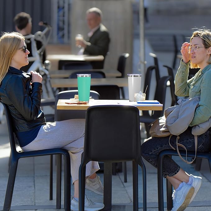 20 oz Tumbler Coffee Travel Tumblers Bulk with Lid Stainless Steel Double Wall Vacuum Insulated Mug Powder Coated Cups fit Car Cupholder for Hot and Cold - White, 12Pack