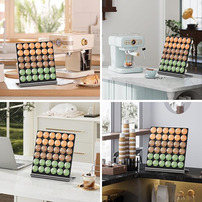 Coffee Pods Holder Organizer Compatible with K cup,36 Pods Large Capacity Coffee Pod Storage Organizer Compatible with keurig pods, Space Saving K-Cups Organizer for Kitchen Office Coffee Bar