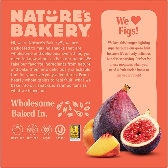 Nature's Bakery Whole Wheat Fig Bars, Peach Apricot, Real Fruit, Vegan, Non-GMO, Snack bar, 6 Count (Pack of 6)