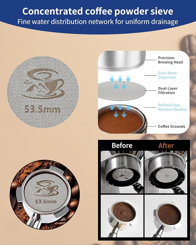 7 Pack 54mm Espresso Accessories – Tamper Station, Coffee Distributor, WDT Tool, Tamping Mat, Dosing Funnel, Brush & Puck Screen – Barista Tools Kit for Espresso Machines at Home or Cafe