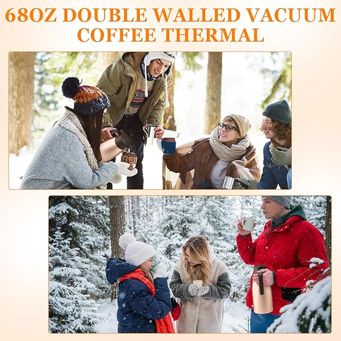 Norme 2 Pcs Thermal Coffee Carafe Insulated Stainless Steel Coffee Carafe for Hot Liquid Vacuum Thermal Pot Creamer Pitcher Dispenser with Brushes Keeping Hot Water Milk(Rose Gold)