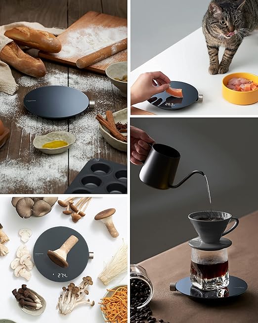 HOTO Smart Food Scale, Kitchen Scale, Food Scales Digital Weight Grams and Oz, Coffee Scale, Kitchen Scale with 0.1g High Precise Sensor, Measures in 4 Units (g/ml/oz/lb: oz),Batteries Not Included