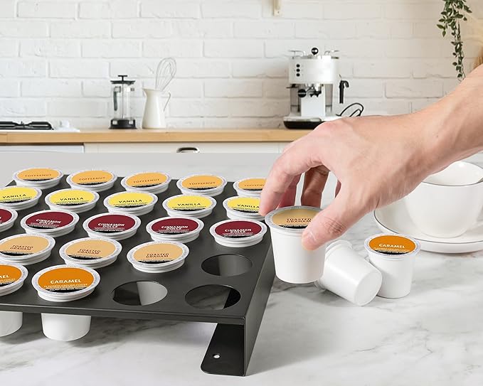 MyLifeUNIT K Cup Organizer Drawer Countertop Wall Mounted K Cup Holder, 50 Pod Capacity Coffee Pod Storage Holder for Coffee Station, Office and Kitchen, 2 Pack, Black (2 Pack)