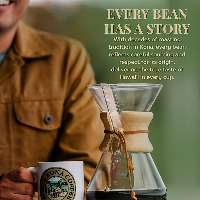 ROYAL KONA COFFEE Whole Bean - 100% Hawaiian Kona Whole Bean Coffee Medium Roast, 7 oz