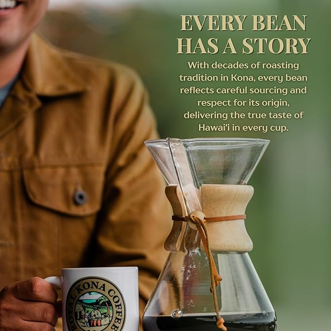 ROYAL KONA COFFEE Whole Bean - 100% Hawaiian Kona Coffee, Private Reserve, Medium Roast, (Pack of 2)