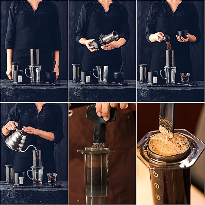 Outus 2 Pack 700 Count Coffee Filter Paper Replacement Filters with Filter Holder Round Disposable Paper Filters for DIY Coffee Compatible with the Aeropress Coffee and Espresso Maker (White)