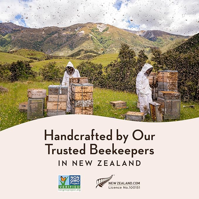 Wedderspoon Raw Premium Manuka Honey, 50+ MGO, 8.8 Oz, Unpasteurized New Zealand Honey, From Our Hives to Your Home